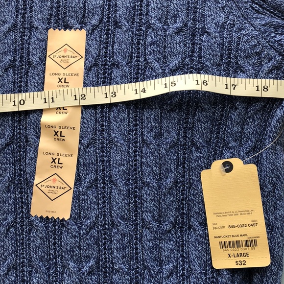 DONATED - NFS -BNWT SJB Cable-Knit Crew Neck Pullover Sweater - Picture 2 of 5